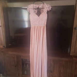 Long formal light pink dress